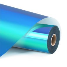 Vinyl adeziv permanent, holografic, albastru acvatic, 30,5 x 90 cm, LOKLiK