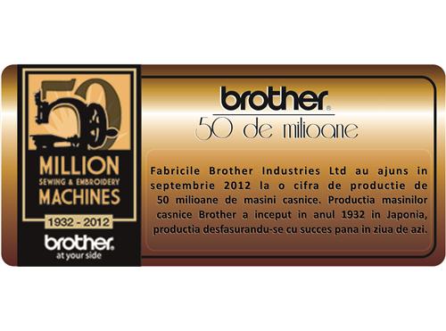 Fabricile BROTHER au ajuns in septembrie 2012 la o cifra de productie de 50 milioane de masini casnice
