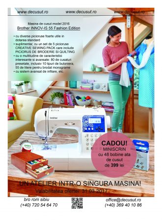 Revista pasionatilor de handmade CRAFTY, editia IARNA 2016-2017: Descopera o masina "inteligenta" si un cadou din partea www.decusut.ro!